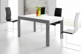 Jídelní stůl IMPERIA 140 (bílá lesk/grafit lesk)
