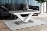 Konferenční stolek VICTORIA MINI (šedá mat/bílá lesk/šedá mat)