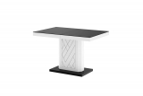Jídelní stůl RIVIA 120 (černá mat/bílá lesk/černá mat)
