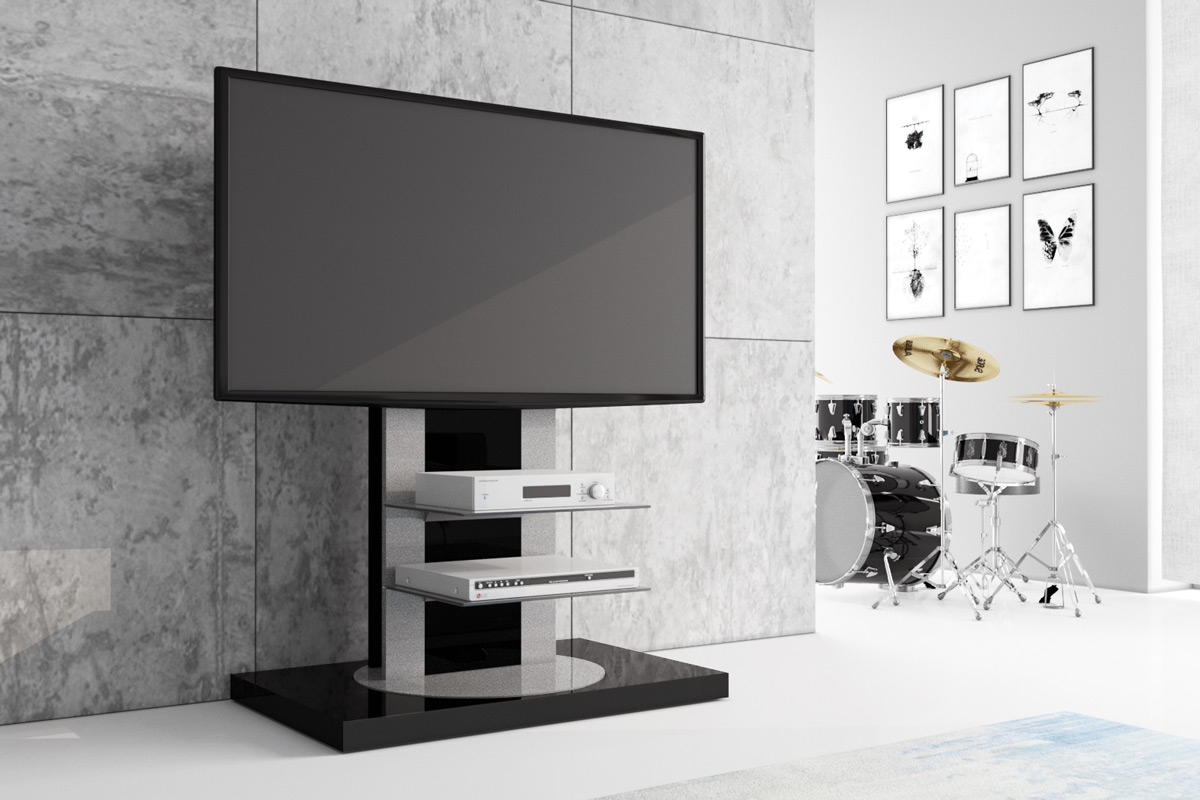 Televizní stolek ROMA 2 (černá lesk)