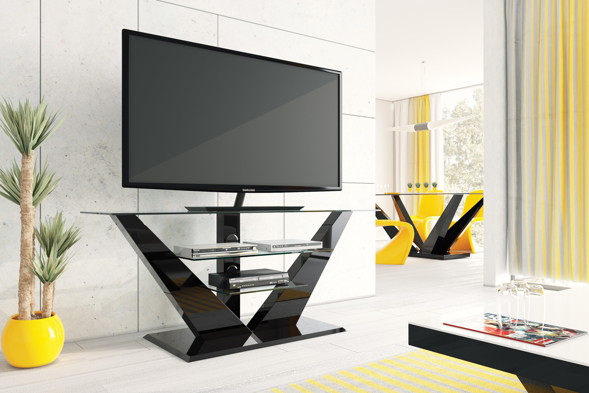 Televizní stolek LUNA (černá lesk)