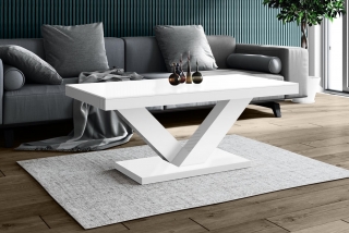 Konferenční stolek VICTORIA MINI (bílá mat/bílá lesk/bílá mat)