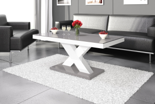 Konferenční stolek XENON MINI (šedá lesk/bílá lesk/šedá lesk)